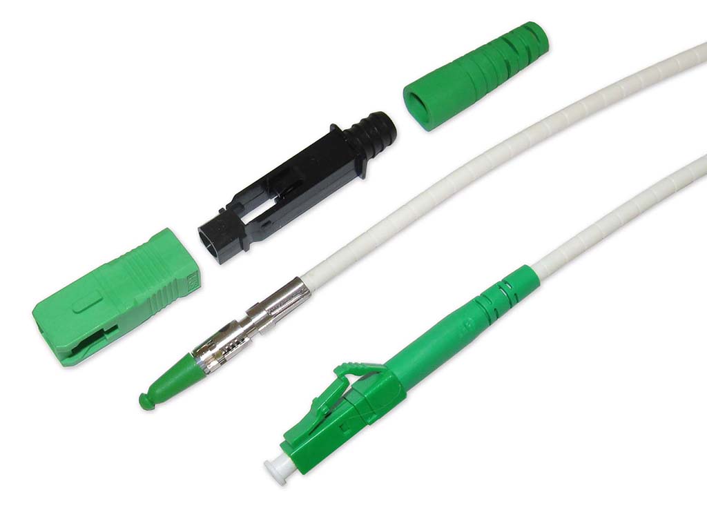 Miniflex Quickpush Patchkabel SC/APC - LC/APC 1 E9/125 G657A1, weiß, 25m
