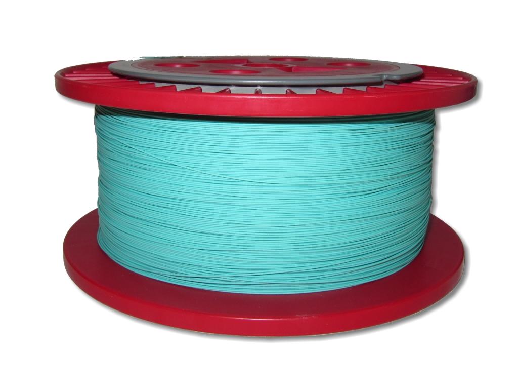 LWL Pigtailader 9/125µm OS2 trockene Kompaktader 0,9mm aqua