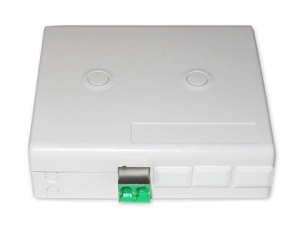 LWL FTTH Anschlussdose + 1 x LC APC dupplex Kupplung mit internem Shutter