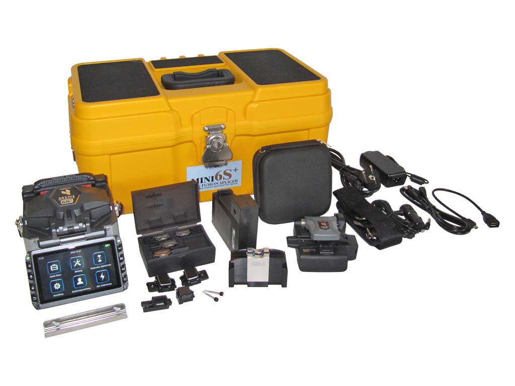 Fiberfox Mini 6S+ Kit Premium  LWL Spleißgerät - Premiumpaket Cleaver 2 Akkus Presse