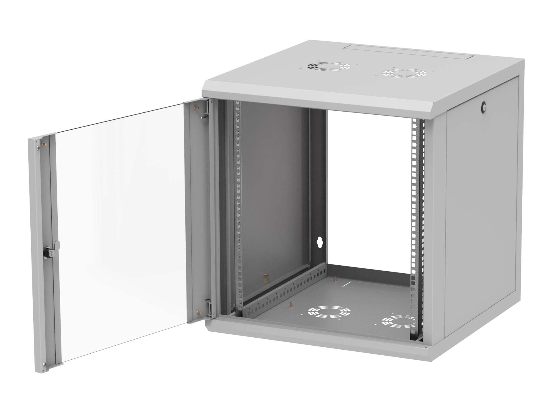 19" Wandschrank 12 HE einteilig, 600mm tief offen