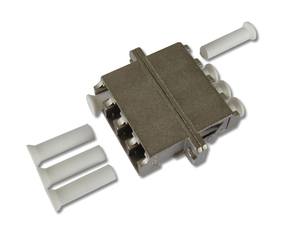 LC quad (4-fach) LWL Kupplung multimode / singlemode Metallgehäuse