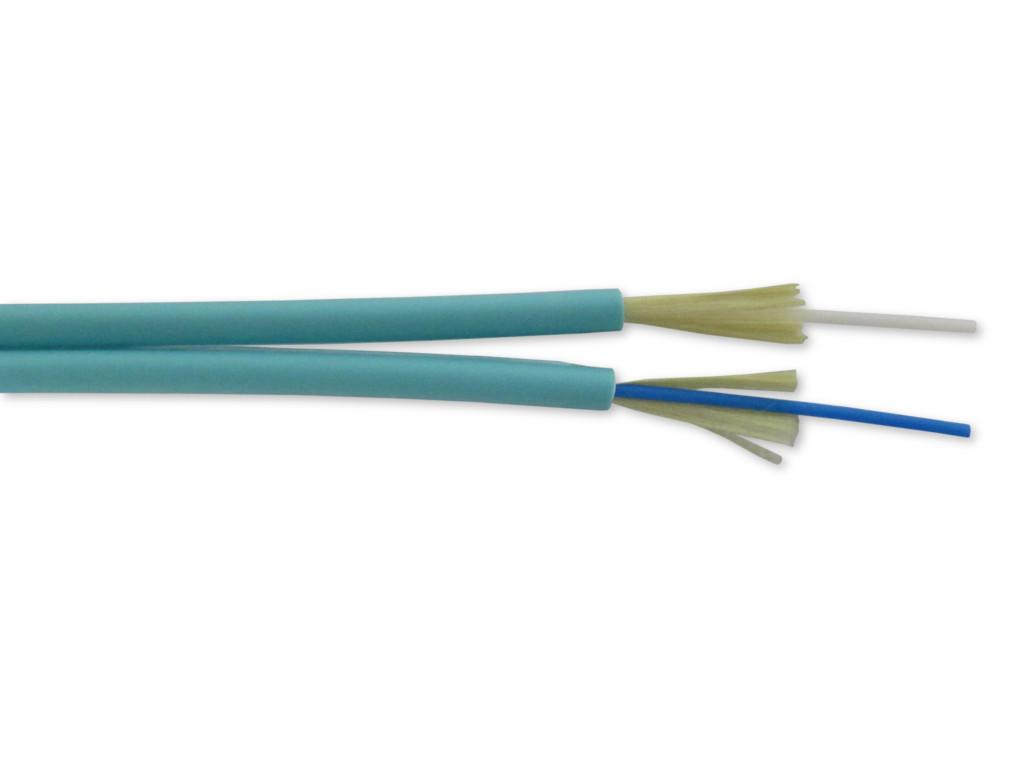 LWL duplex Patchkabel multimode I-V(ZN)H2x1G50/125µm OM3 aqua 2.8mm