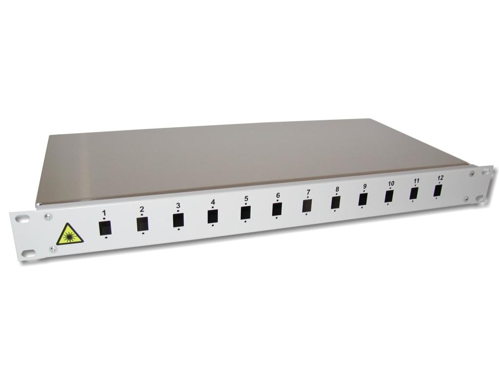 19" Patchfeld 1HE für 12xSC-simplex bzw. LC-Duplex unbestückt