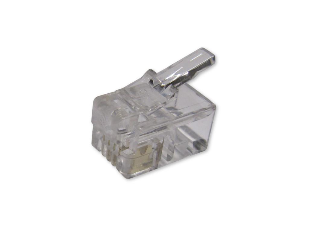 RJ10 Stecker für Flachkabel  4/4 - 100er Pack