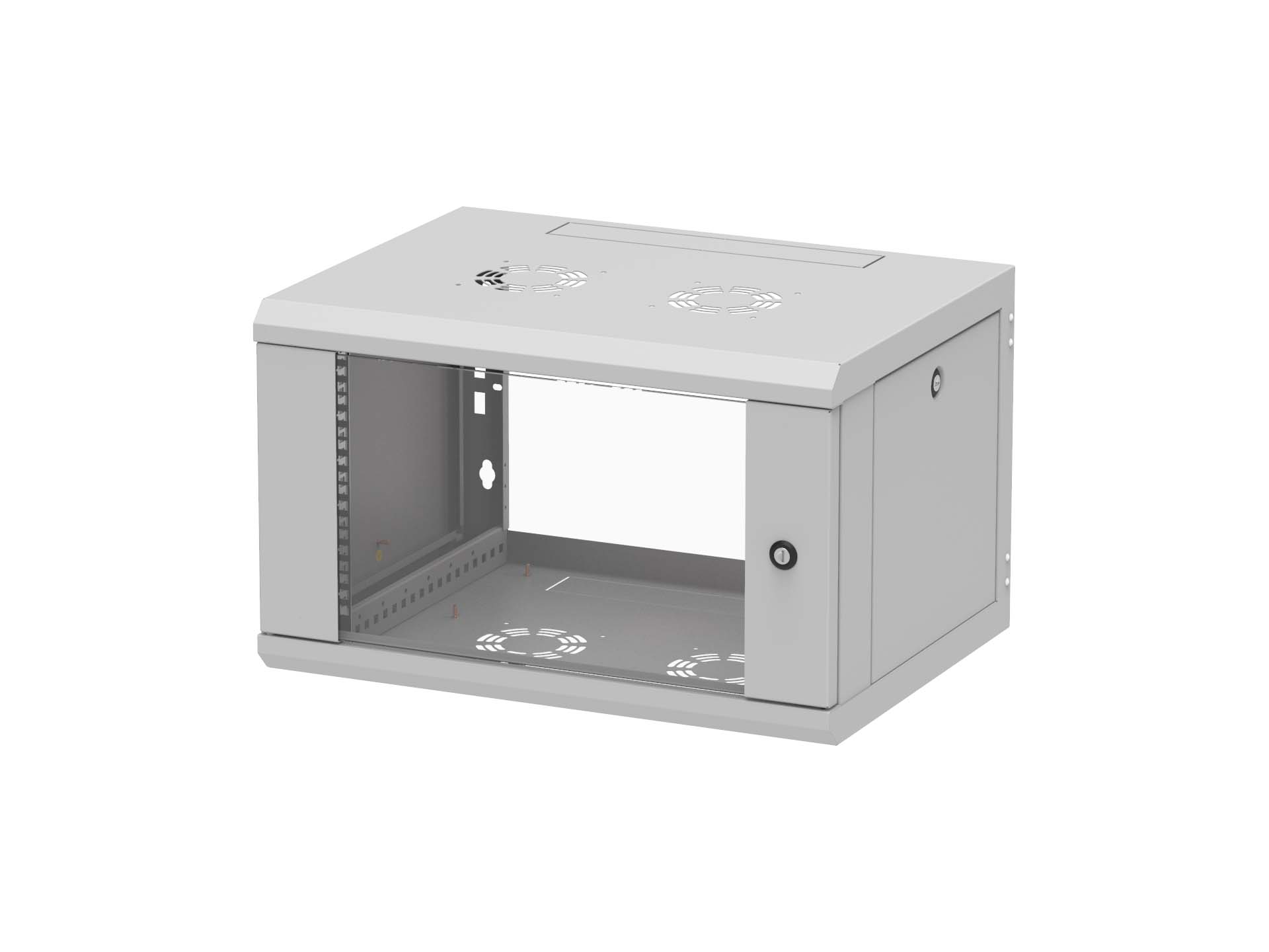 RKW-6U1-4 19 Wandschrank 6 HE Glastür 600 x 450mm