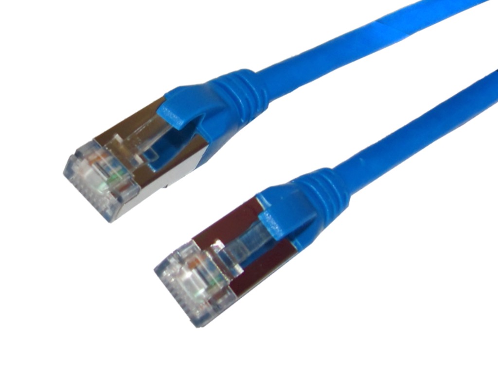 RJ45 S/FTP Patchkabel Cat.6A 10 Gigabit blau