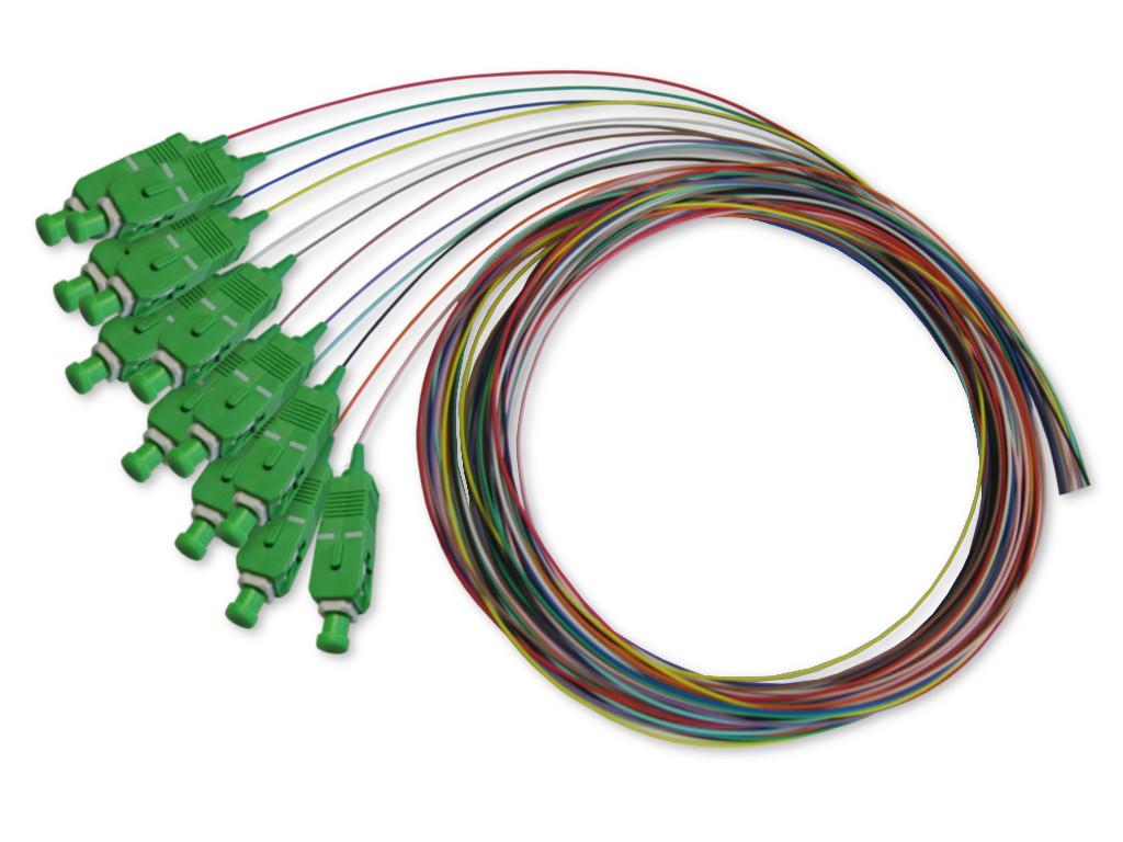 SC/APC Pigtail singlemode 9/125µm OS2, 2m, 12 farbig