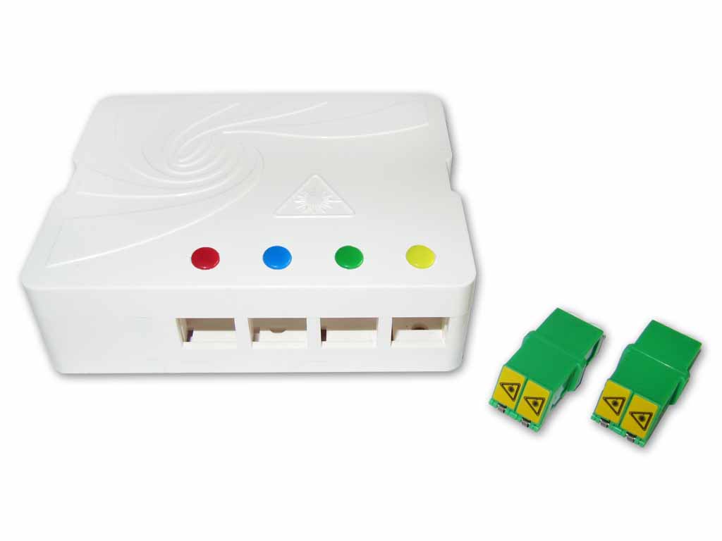 LWL FTTH Anschlussdose mit 2x LC APC duplex Kupplung mit Shutter