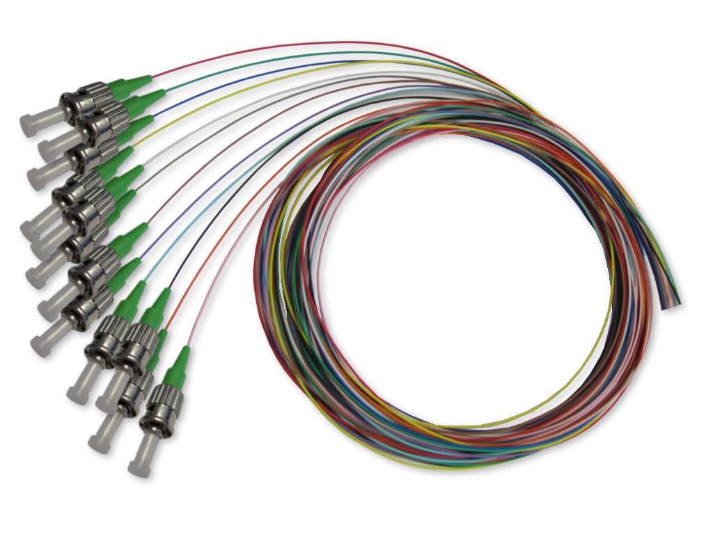 ST Pigtail 50/125µm OM3, 2m, 12 farbig