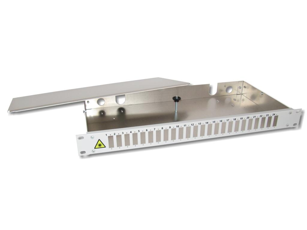 19" Spleißbox 1HE für 24xSC-duplex bzw. LC-Quad unbestückt
