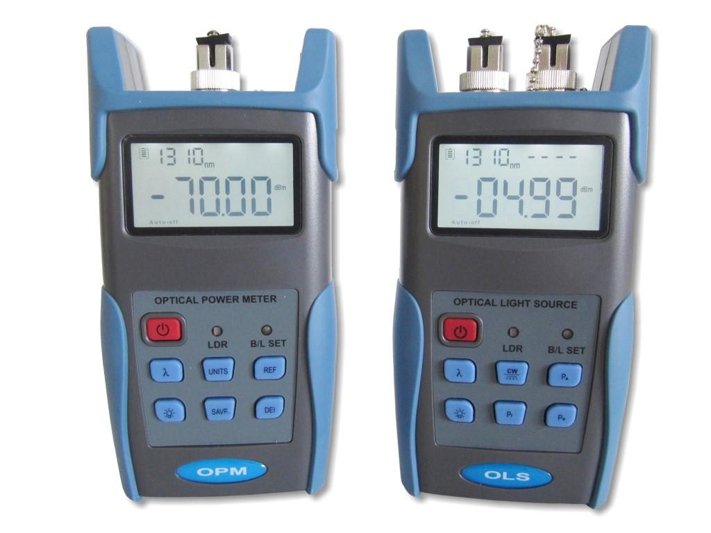 LWL Dämpfungs Messgeräte Set - optisches LWL Powermeter mit Speicher + Lightsource MM/SM