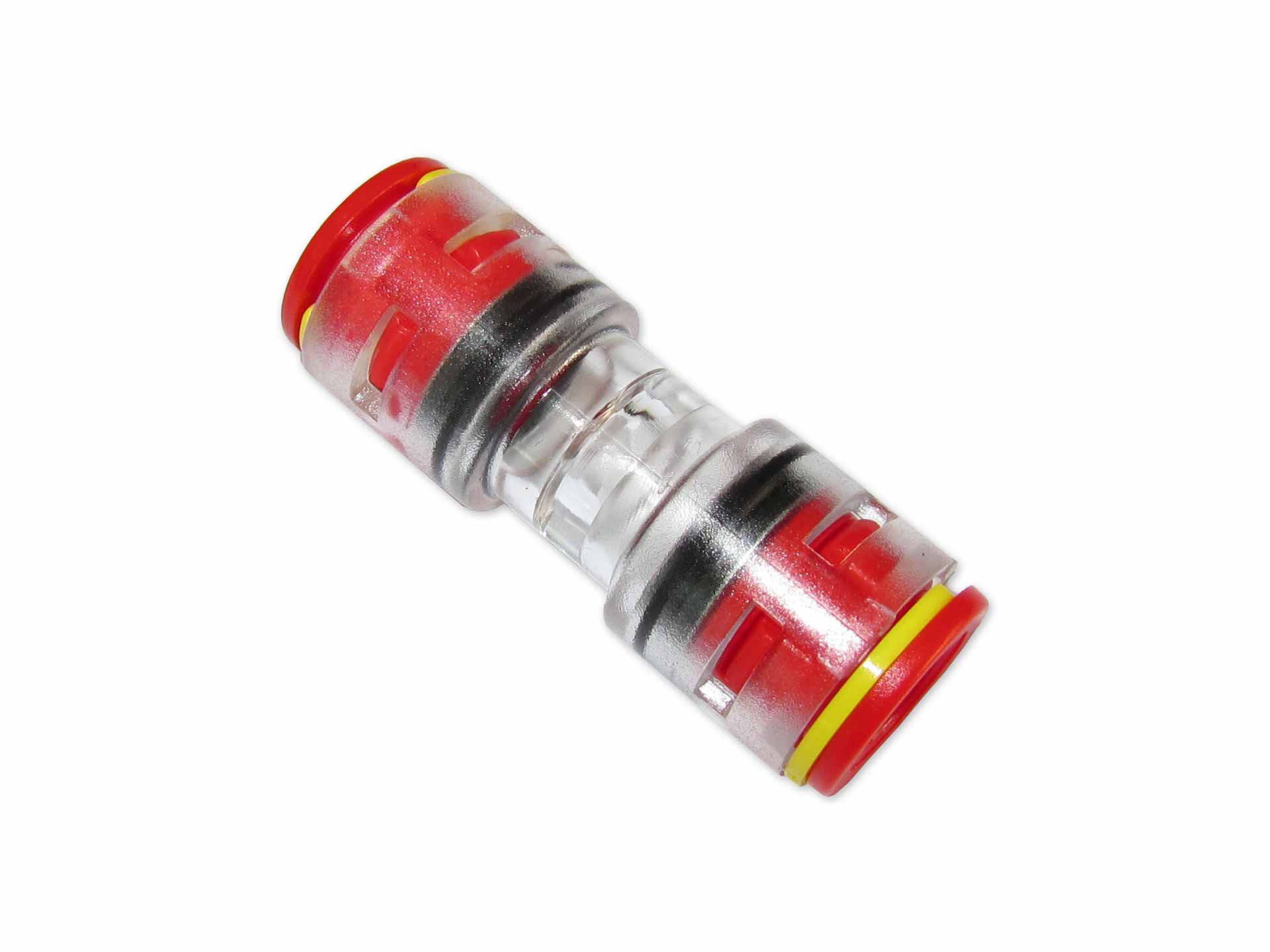 10mm Mikrorohrverbinder Doppelsteckmuffe innen 6mm mit Clips