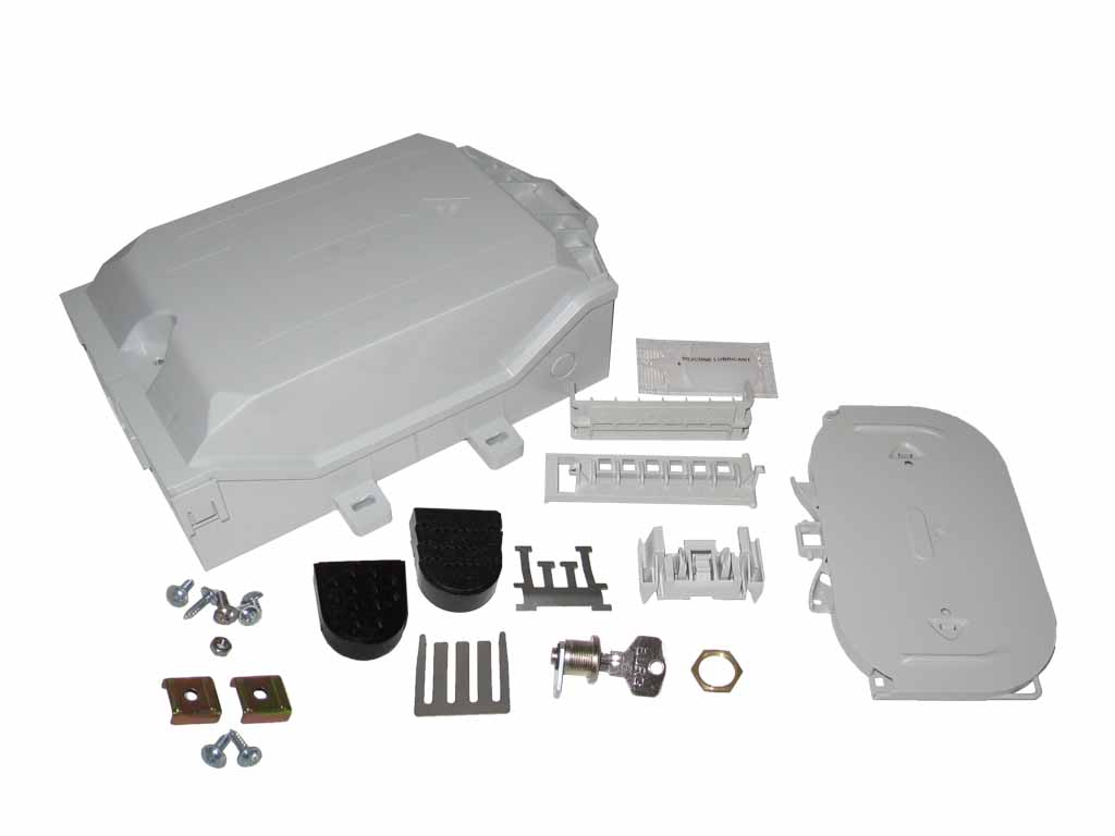 LWL FTTH Hausverteiler IP65 für 12 SC simplex LC duplex bis 12 Spleiße