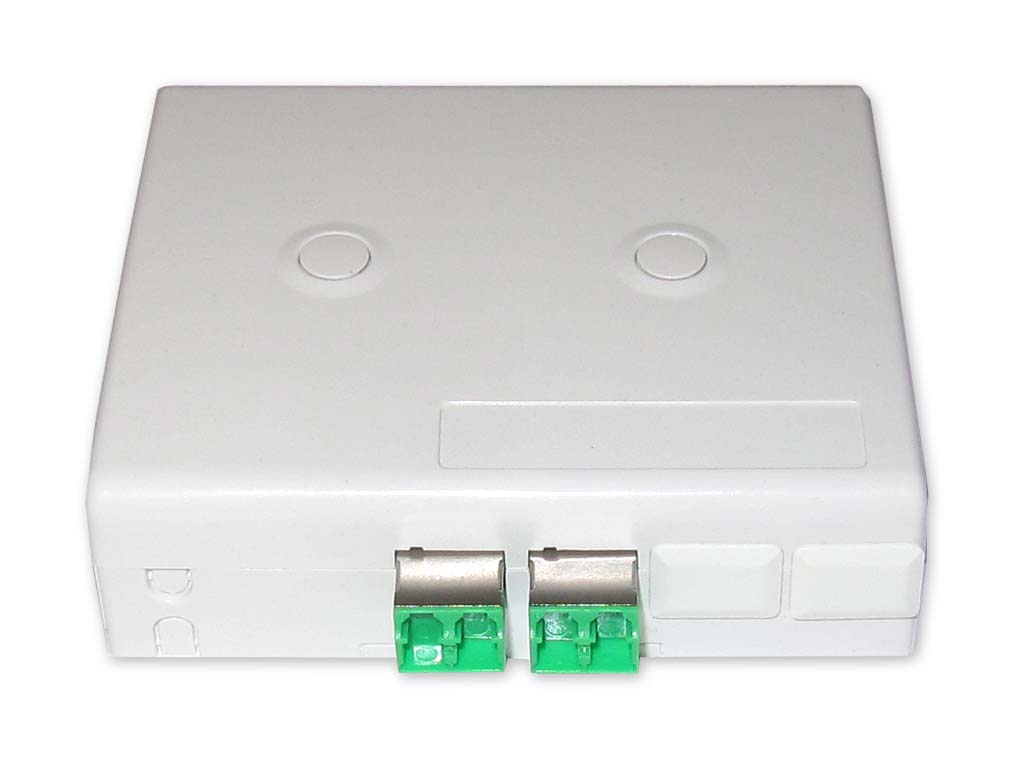 LWL FTTX Anschlussdose 2 x LC APC dupplex Kupplung mit internem Shutter