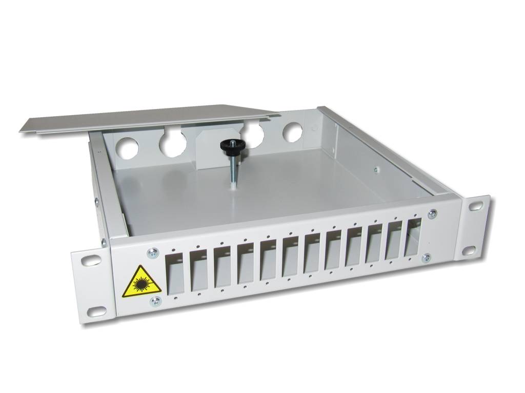 10" LWL Spleißbox 1HE für 12 SC-duplex bzw. LC-Quad unbestückt