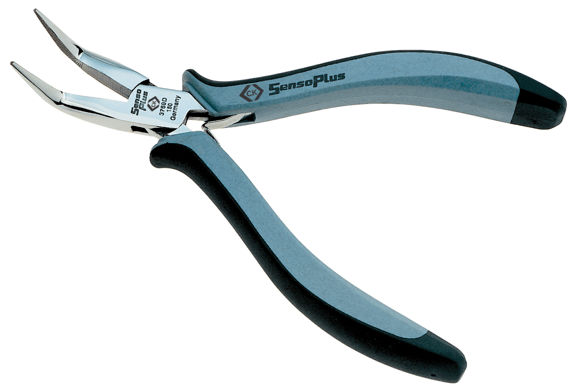 Sensoplus ESD Spitzzange, gebogen, mit Hieb, 155 mm C.K T3769D 150