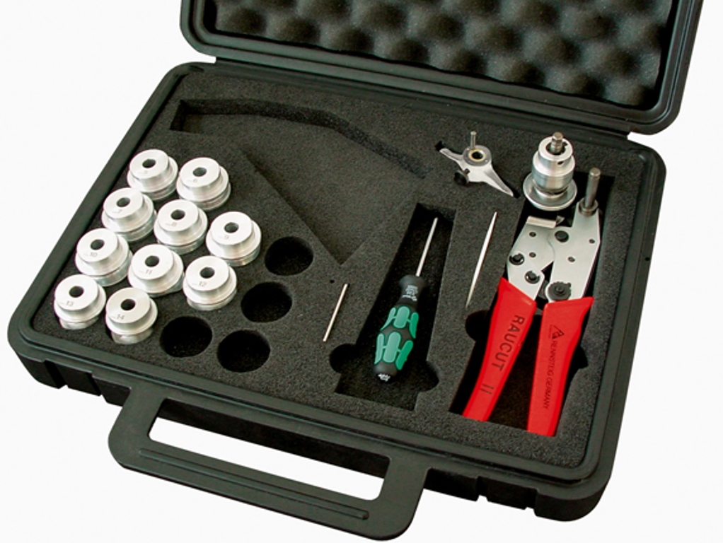 RAUCUT 2 Kit Bündelader Anschneidewerkzeug 5-10mm im Kunststoffkoffer