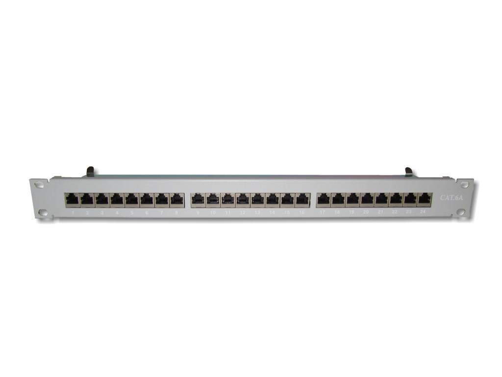 19" 24-Port Patchpanel 1HE Cat.6A geschirmt