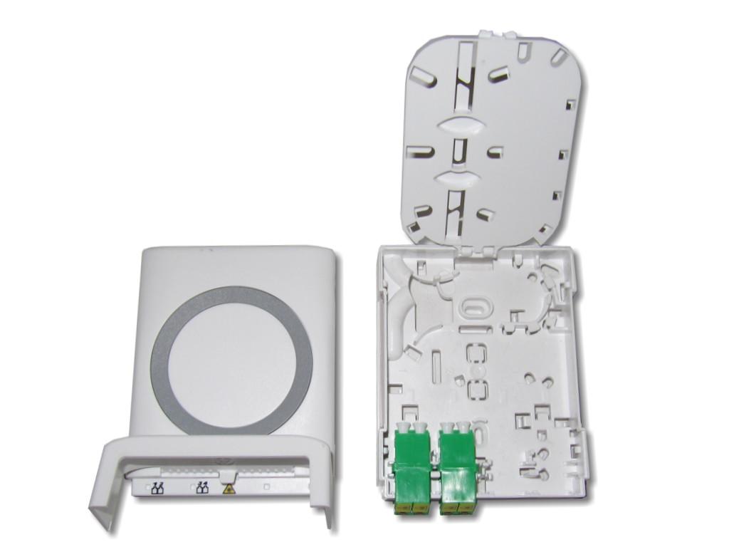 LWL FTTH Anschlussdose inkl. 2x LC-APC duplex Kupplung mit Shutter