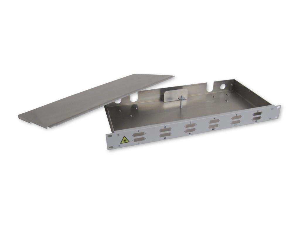 19" Spleißbox 1HE für 12xSC-duplex bzw. LC-Quad unbestückt