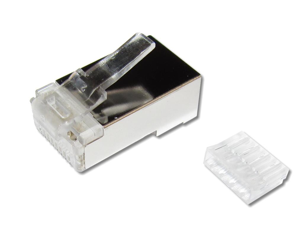 RJ45 Stecker Cat.6 geschirmt inkl. Kamm - 100er Pack