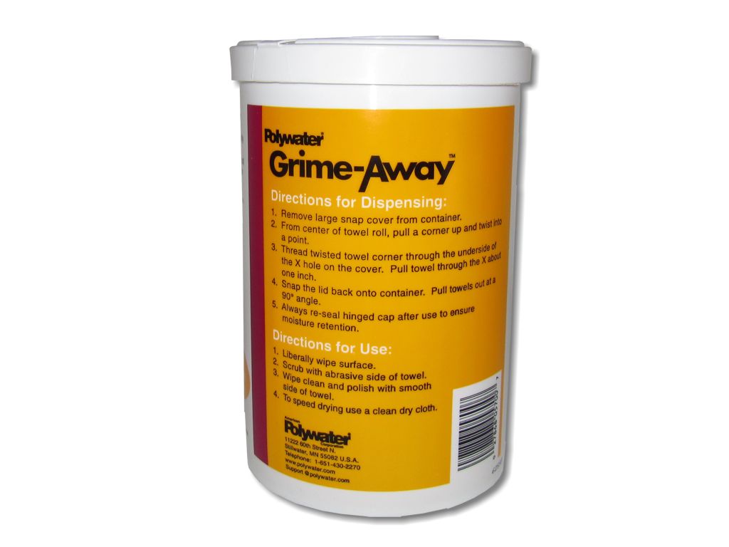 Polywater HTC-D72 Grime Away Spender getränkte Reinigungstücher Universal Werkzeugreiniger