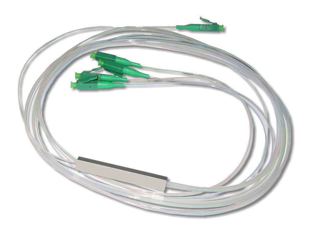 PLC Splitter 1x4  9/125µm G657A1 beidseitig 0.9mm Ader 1m mit LC/APC Steckern 