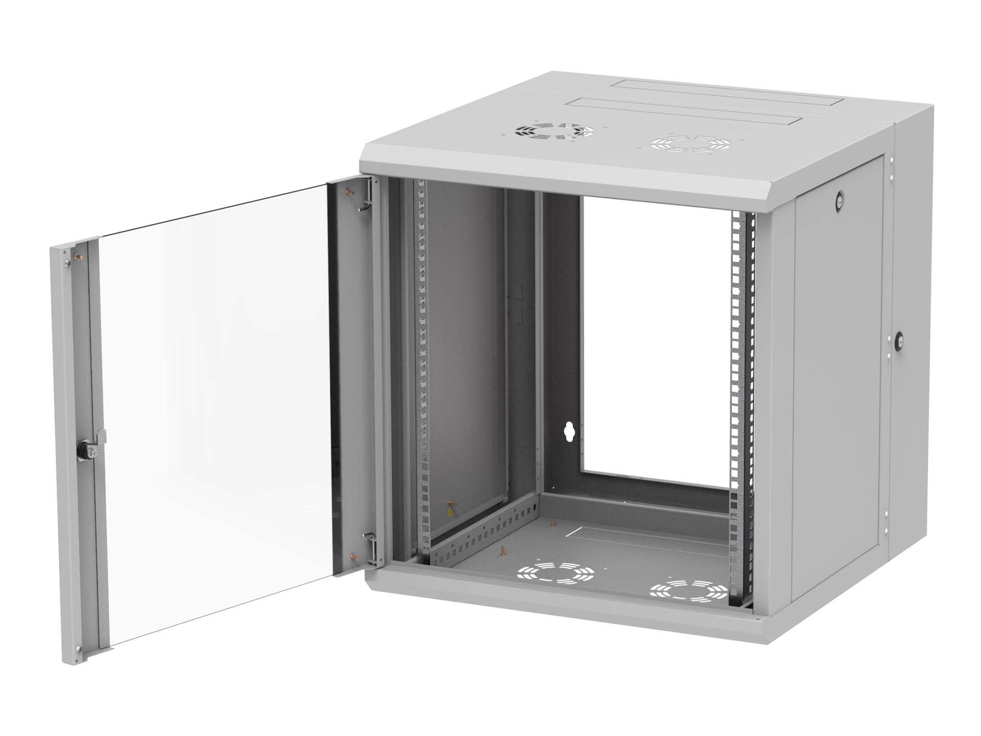 19" Wandschrank 12 HE zweiteilig 600mm tief mit Schwenkrahmen