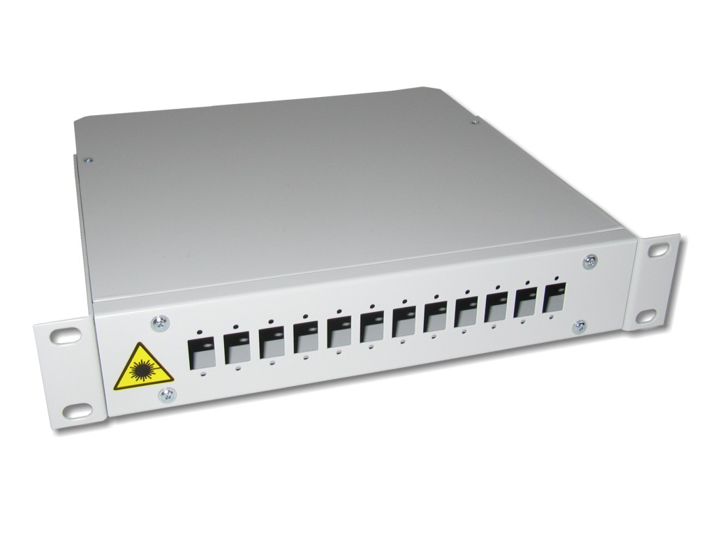 10" LWL Spleißbox 1HE für 12 SC simplex bzw. LC duplex unbestückt