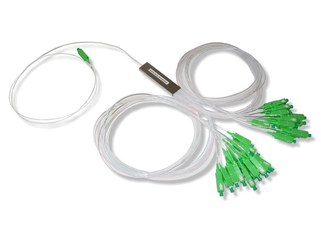 LWL PLC Splitter 1x32  9/125µm G657A1 beidseitig m 0.9mm Kabel mit SC APC, gpon splitter