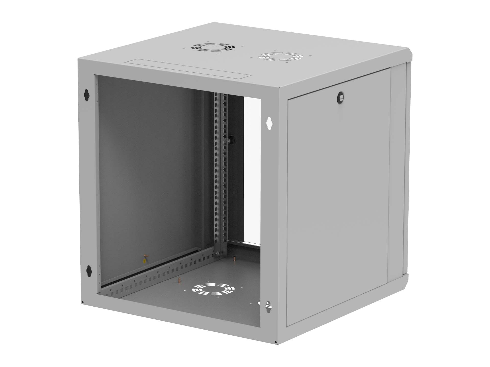 19" Wandschrank 12 HE einteilig, 600mm tief Rückansicht