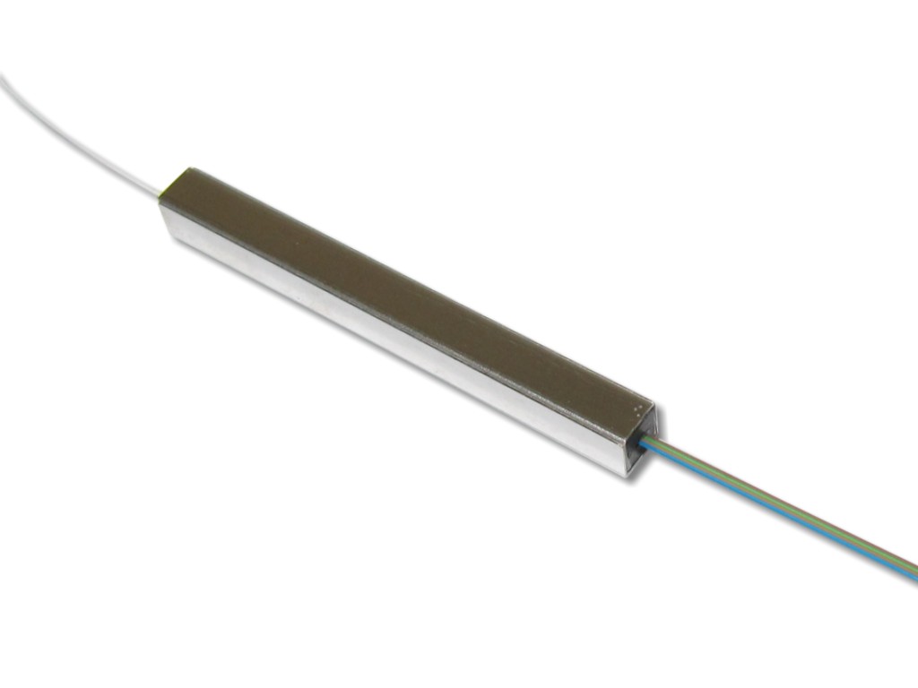 PLC Splitter 1x4  9/125µm G657A1 Minimodul beidseitig 2m 250µm Faser (ohne Stecker)