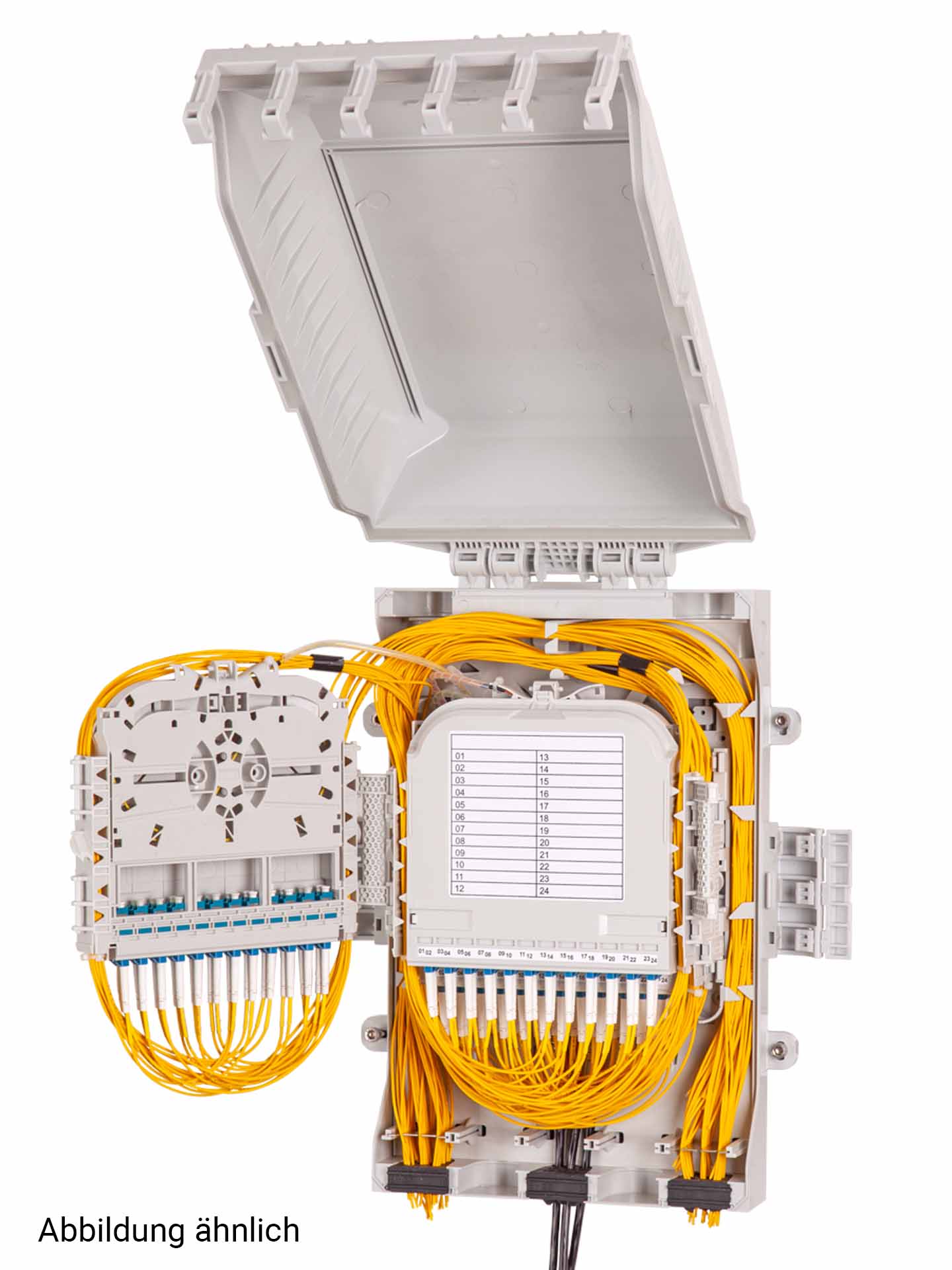 LWL FTTH Glasfaser hausverteiler IP65 48 SC simplex LC duplex Kupplungen 96 Spleiße