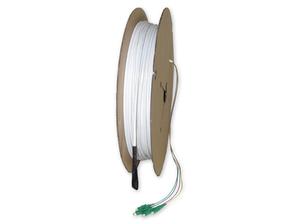 FTTH Dropkabel auf Spule konfektioniert mit 4 LC APC