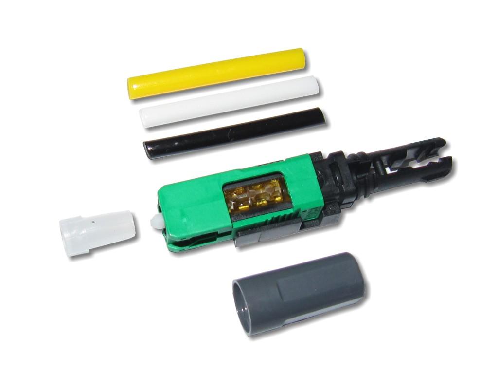feldkonfektionierbarer LWL SC/APC 8° Stecker singlemode universal für 250µm und 0.9/2.0/3.0mm Kabel