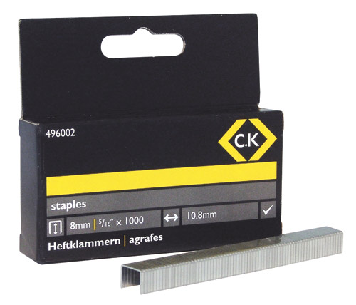 Klammern für Tacker, 1000 Stk. viereckig, 10,5 x 8 mm C.K 496002