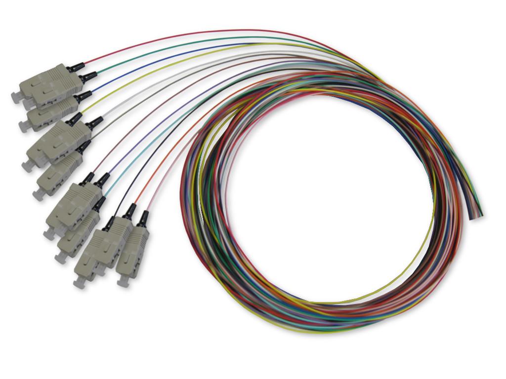 SC-Pigtail 50/125µm OM2, 2m, 12 farbig