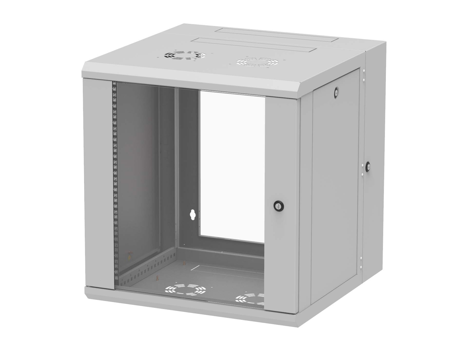19" Wandschrank 12 HE zweiteilig 600mm tief mit Schwenkrahmen
