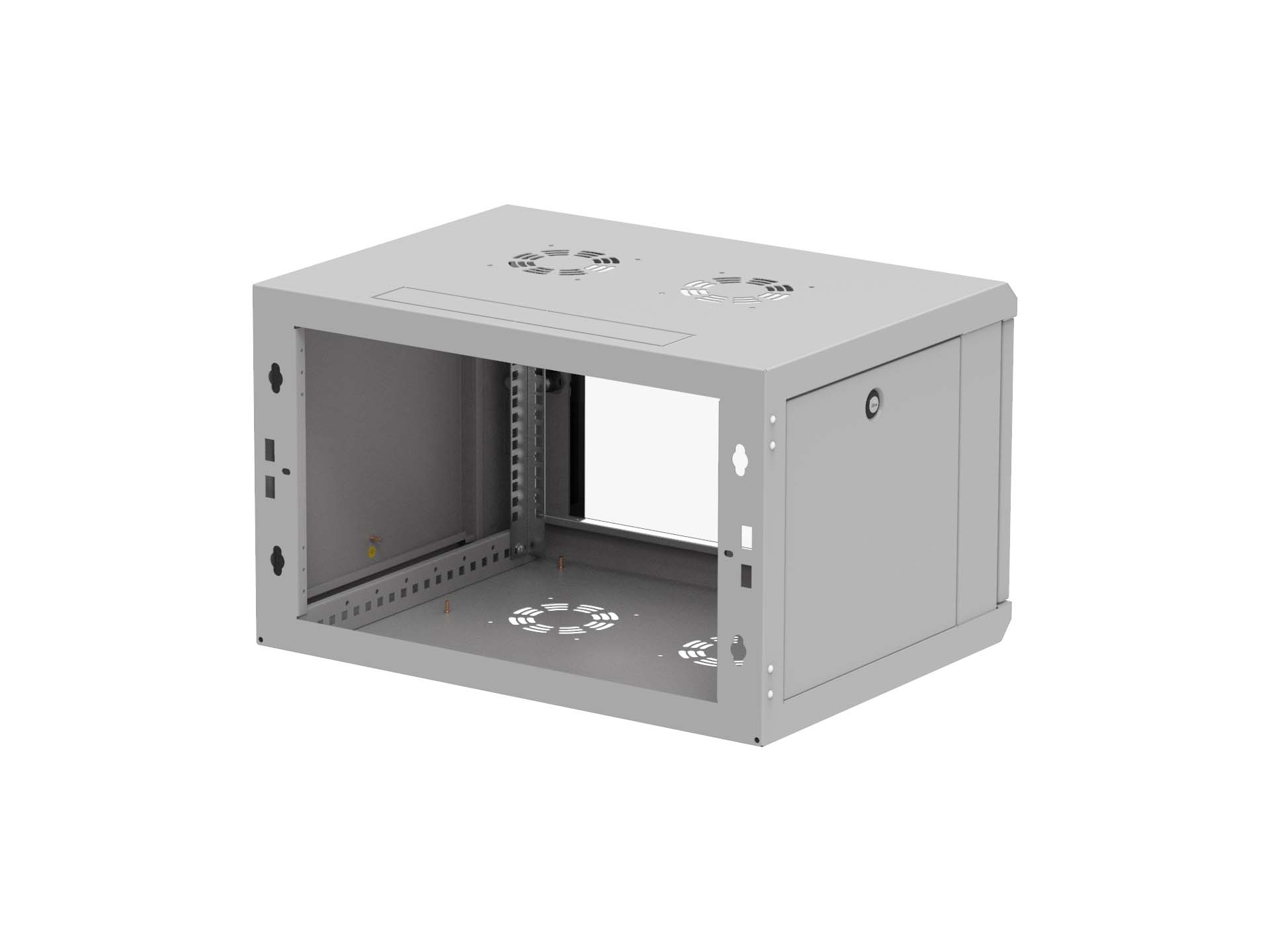 19 Wandschrank 6 HE Glastür 600 x 450mm Rückansicht