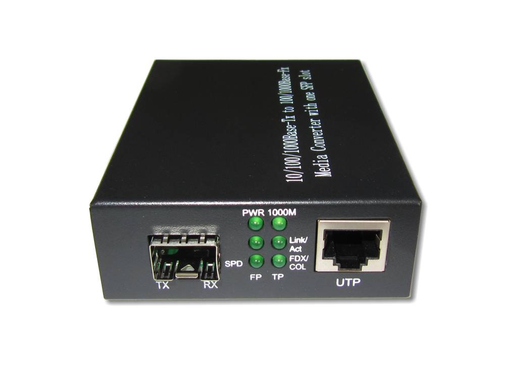 LWL Medien Konverter 10/100/1000BaseTX zu SFP 100/1000Base-FX ohne SFP Modul