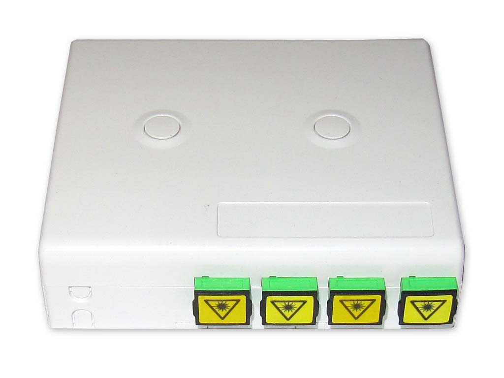 LWL FTTX Anschlussdose + 4 x SC APC simplex Kupplung mit Shutter